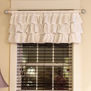 Lush Decor Accents - Three (3) White 3 Ruffle Valances Lush Decor Accents - Three (3) White 3 Ruffle Valances